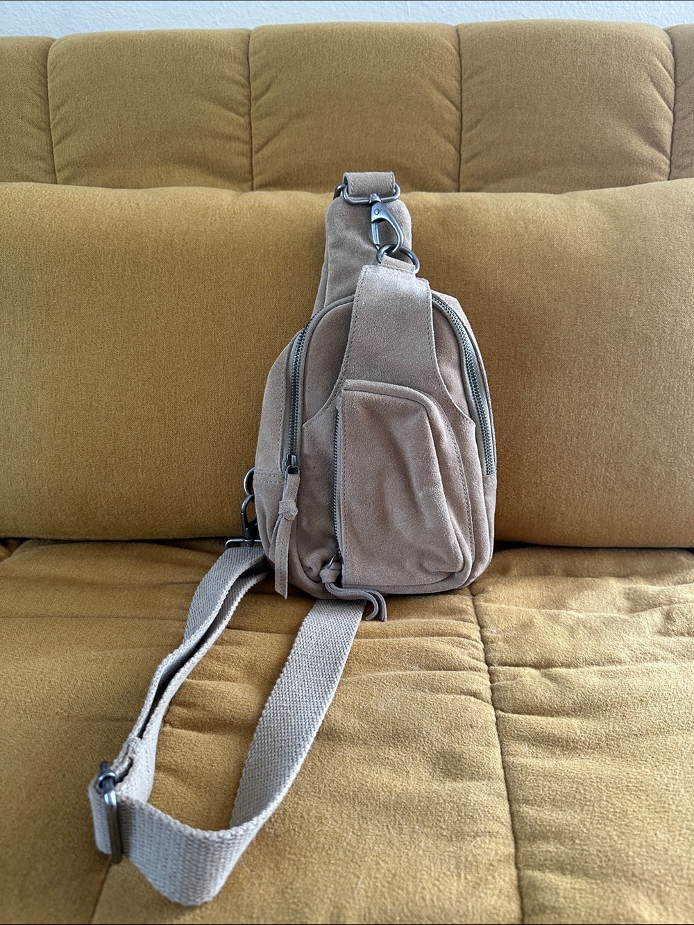 Free People Tan Sling Crossbody Bag